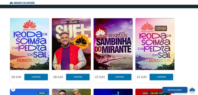 Eventos no Mirante