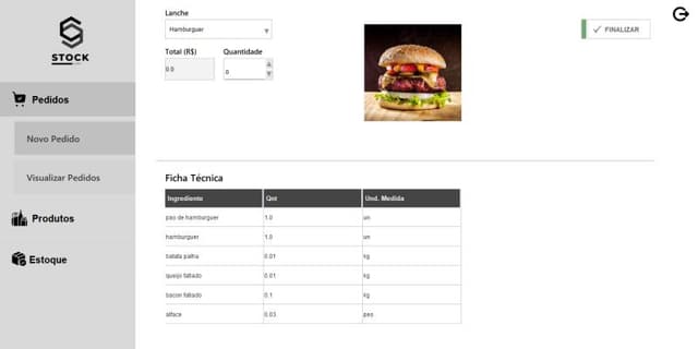 Sistema de estoque de produtos